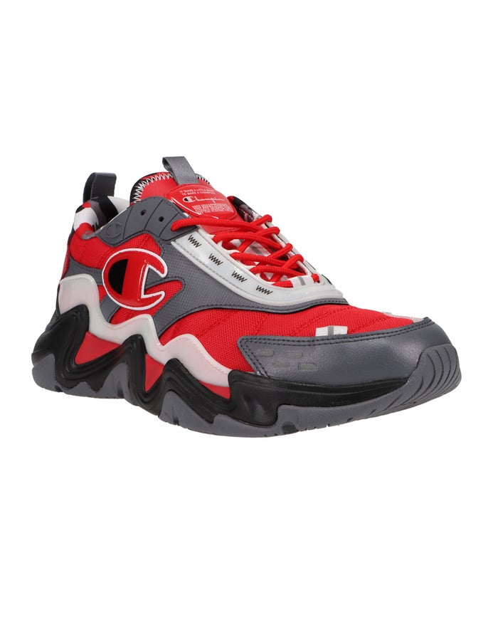 Champion Mens Sneakers NZ - Hyper C Flood Red/Grey ( 0751-IZHQP )